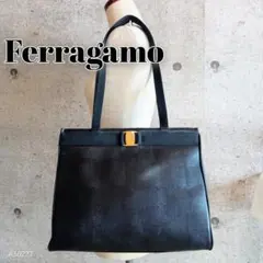 良品 フェラガモ ビンテージ レザー トート ショルダーバッグ レディースメンズ