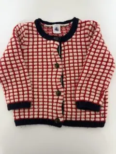 PETIT BATEAU チェック柄カーディガン 18M 81cm プチバトー