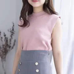 ミラノリブノースリニットトップス