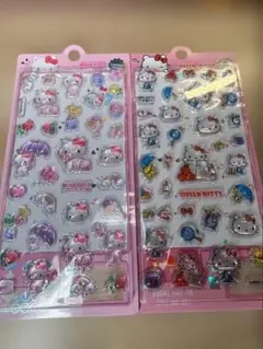 3D 立体　ドロップシール　ぷっくりシール　サンリオ　キティ　海外正規品　2枚