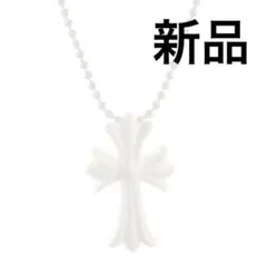 十字架　クロス ネックレス ペンダント　白 蛍光色　韓国　ラバー　シリコン