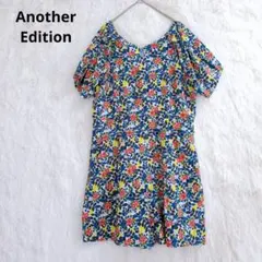 アナザーエディション　花柄　オールインワン　ショートパンツ　サロペット
