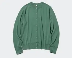UNIQLO UVカットクルーネックカーディガン 長袖 グリーン