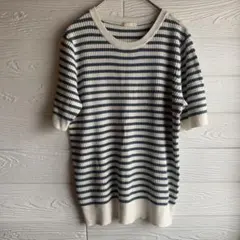 GU 半袖　ボーダーニット