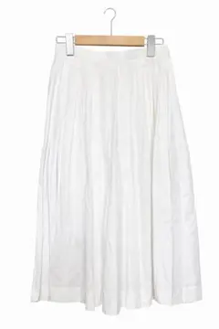 SACRA プリーツスカート 白 日本製 春 夏 コットンリネン 38 美品のサムネイル