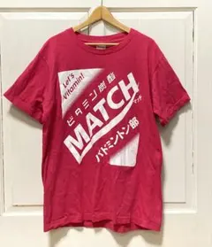 ビタミン炭酸マッチ　Tシャツ L MATCH バドミントン部 半袖　ピンク