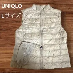 UNIQLO✨ライトダウンベスト　Lサイズ　軽量ベージュ　ノースリーブ