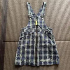 【USED】ALGYチェック柄 ジャンバースカート 140