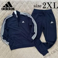 adidas アディダス ジャージ 上下 セットアップ ネイビー 2XL XO