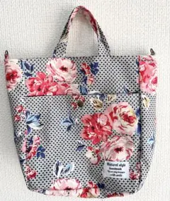 花柄ドットハンドメイドトートバッグ　　キャスキッドソン