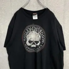 ハーレーダビッドソン　USA製　両面プリント　スカル　バイクTシャツ 2XL