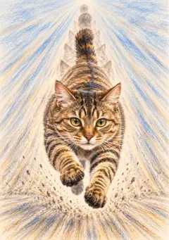 猫 デジタルアート 写真L版 1枚 サンプル161