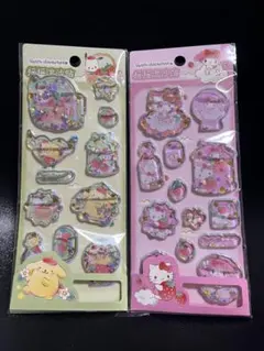 【正規品】ハローキティプリン　ウォーターシール　サンリオ海外限定2枚セットAB