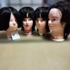 新品未使用　練習用 カットウィッグ 8個セット ブラック 4970030030114.jpg