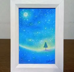 パステルアート　ブルーナイト・クリスマス　パステル画原画