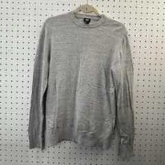 H&M 綿100％ クルーネック 長袖ニット グレー S