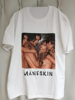 MÅNESKIN フォトプリント Tシャツ ホワイト　マネスキンのサムネイル