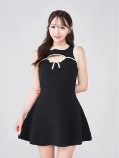 darich ポイントオープンニットミニワンピース