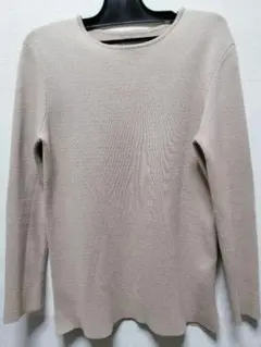 【FOREVER21】メンズ ニットトップス長袖 ベージュ系 Sサイズ