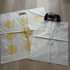 組曲 ホワイトイエロードット ショッピングバッグ 2点まとめ売りのサムネイル