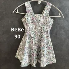 BeBe 花柄ノースリーブワンピース 90