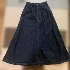 GU ダークブルー デニム フレアスカート Sサイズ