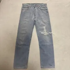 90s USA製 リーバイス505 リアルクラッシュデニム ボロジーンズ W36 
