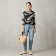 ボーダー 長袖 カットソー ブラック×ホワイト　タグ付き未使用