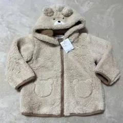 【新品未使用】ホットビスケッツ　クマ耳付きフリースアウター 80〜90サイズ　M