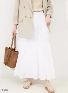 SLOBE IENA スローブイエナ KOTAチェックスカート　白のサムネイル