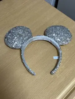 ミッキーカチューシャ シルバー スパンコール