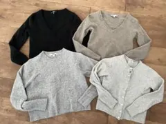 UNIQLO カシミヤ100％　カーディガン　セーター Vネック　M