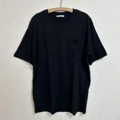 ZARA ポケット付き クルーネック リネンTシャツ メンズブラックMのサムネイル