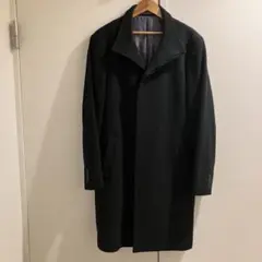 コムサデモード　カシミヤ混　ステンカラーコート ブラック！ ①