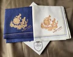 未使用リモージュLIMOGES CASTEL青白ハンカチ　２枚セット