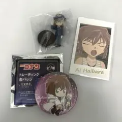 灰原哀 チョコエッグ玩具 天文学者 缶バッジ カード セット