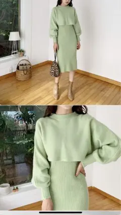 DHOLIC ニットワンピース　ショートトップス　セットアップ