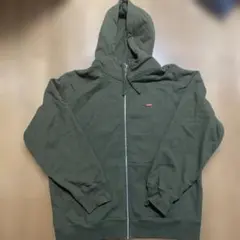supreme small box logo オリーブ　カーキ　ジップパーカー