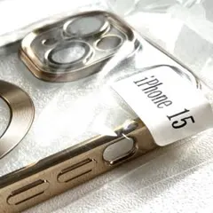 新品未使用 iPhone15 ケース 6.1インチ クリア ゴールド