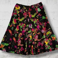 【3L】ソニアリキエル スカート フレア 総柄 草花 膝丈