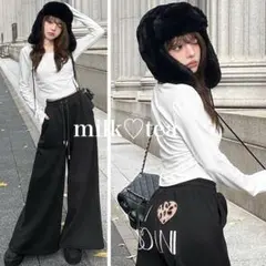 新品タグ付 SOLNI ソルニ I♡SOLNIパンツ（裏起毛） Rady M 黒のサムネイル
