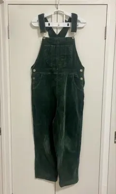 コーデュロイオーバーオール　サロペット　レディース　FASHIRU 黒　つなぎ