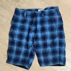 美品✨ ヒューマンメイド チェック柄 ハーフパンツ グリーン／ブルー