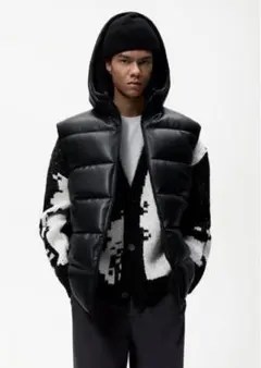 ZARA レザーパフジャケット
