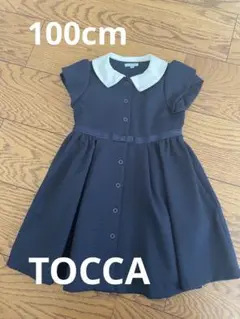 極美品 TOCCA ワンピース 140 リボン柄 シフォン ネイビー 発表会 極美品 TOCCA ワンピース 140 リボン柄 シフォン ネイビー 発表