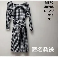 MERCURYDUO ワンピース　黒白ギンガム　フリーサイズ　バックプリーツのサムネイル