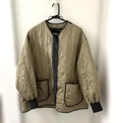 ZARA キルティングジャケット 軽量 ベージュ