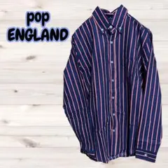 未使用品‼️pop England ☘ストライプ 長袖シャツ M