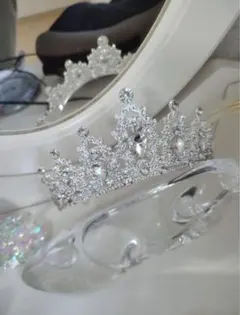 シルバー ティアラ ウェディングアクセサリー