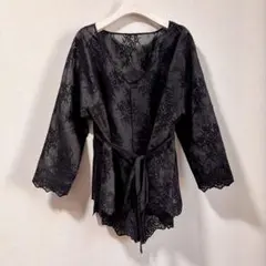 新品タグ付き✨【ノアールリビエール】シルク混 レース 長袖ブラウス 